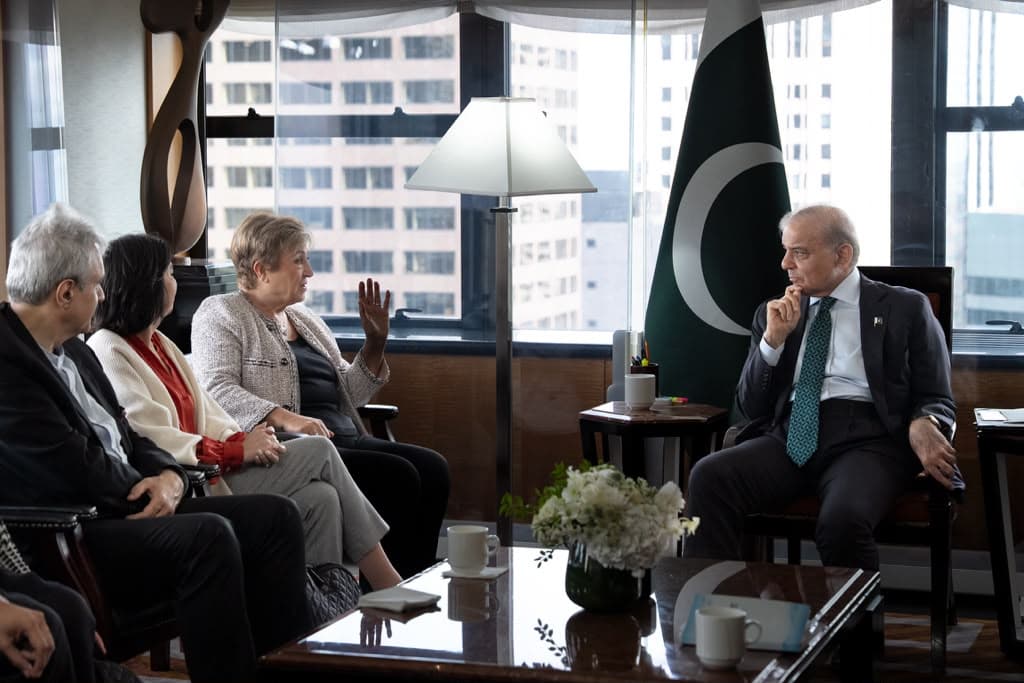IMF Chief Commends PM Shehbaz Sharif at UNGA for Driving Pakistan's Economic Recovery
