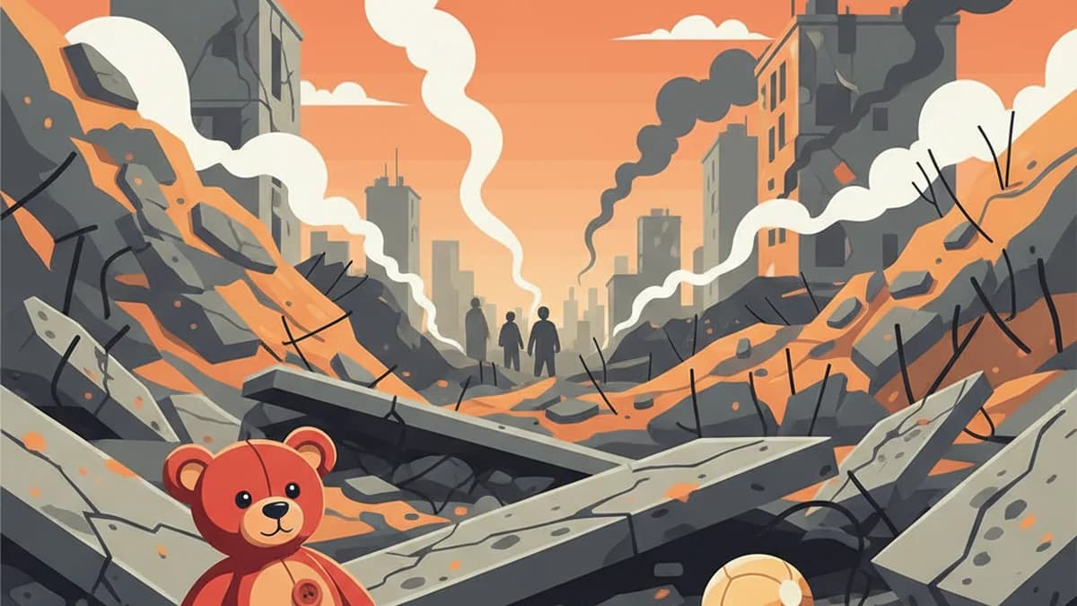 Iran Strike Aftermath Reveals Children's Toys Amid Rubble