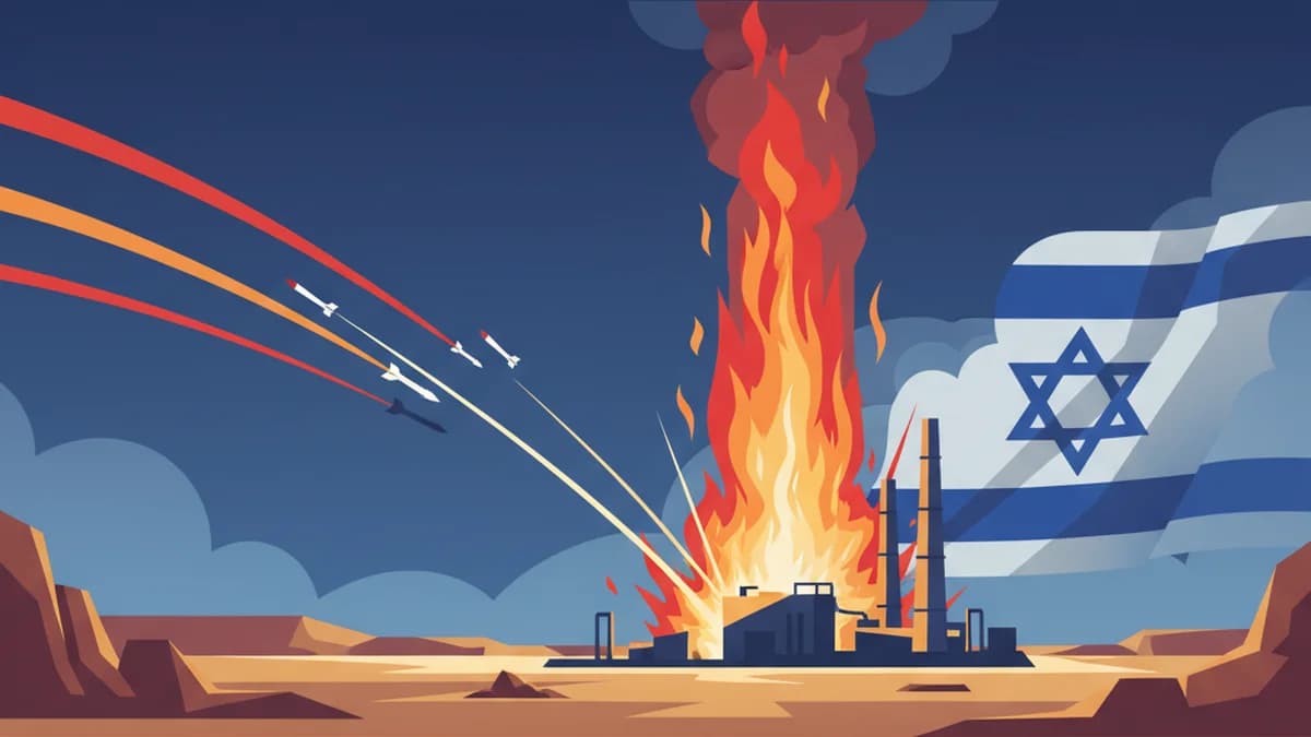 Iran Missile Strike Ignites Fire at Israeli Chemical Plant