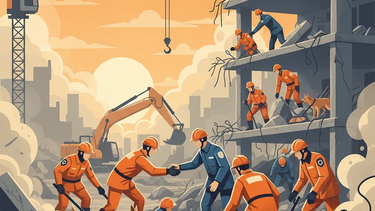 Iranian Teams Conduct Civilian Rescue Operations Amidst Rubble