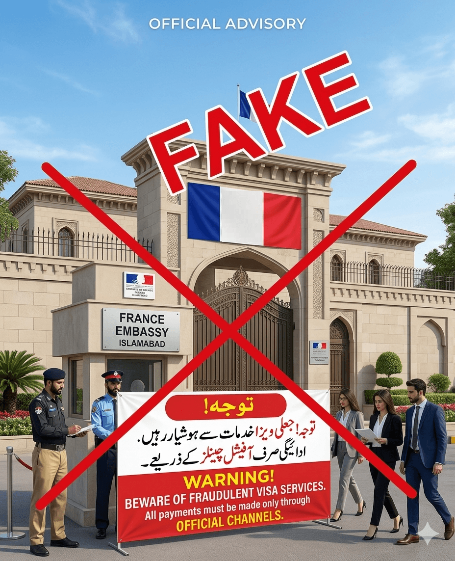 France Warns Pakistani Visa Applicants Against Fraudulent Impersonation Scams France Warns Pakistani Visa Applicants Against Fraudulent Impersonation Scams