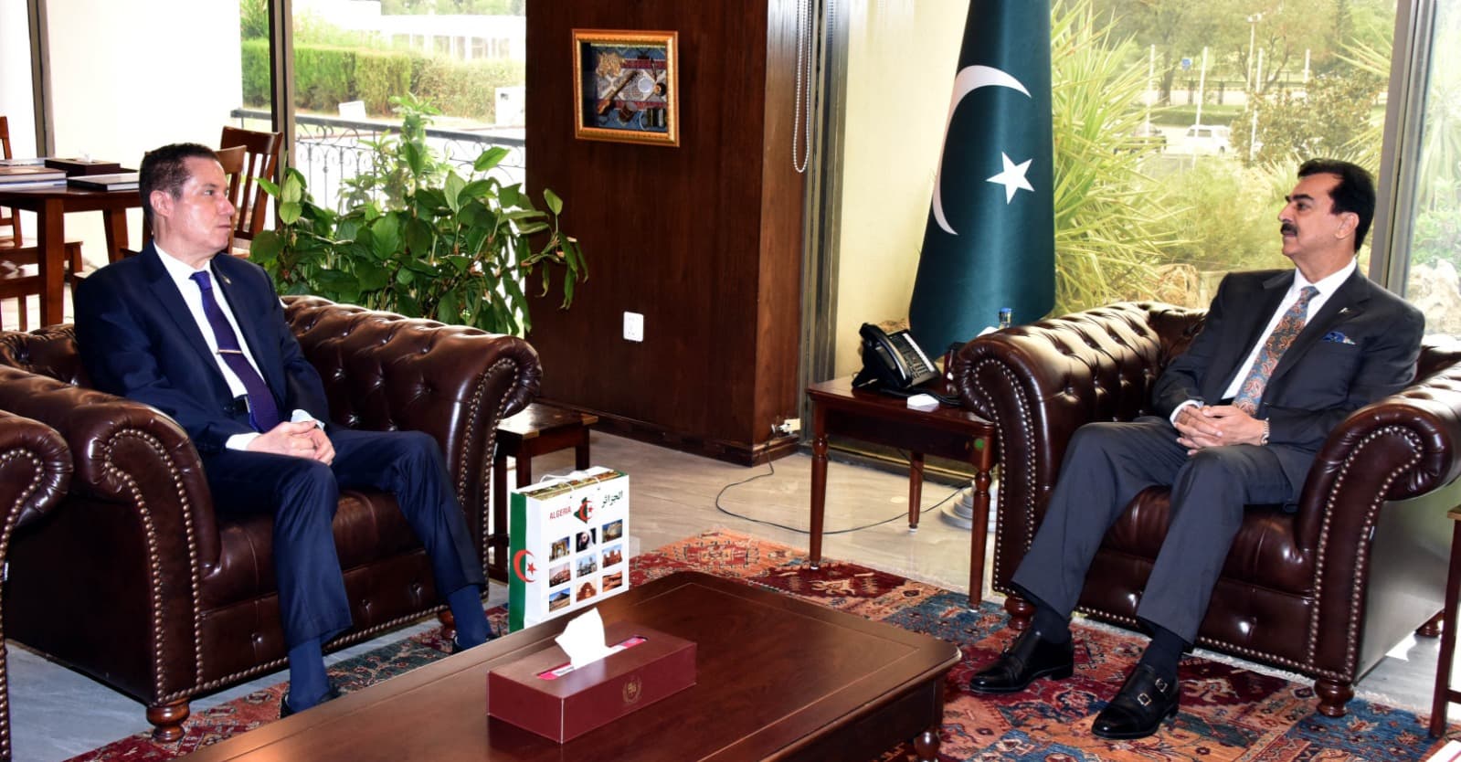 Algerian Ambassador Romani and Chairman Senate Yousaf Raza Gilani Discuss New Avenues for Cooperation