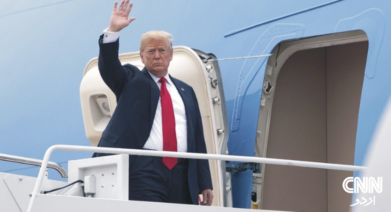 President Donald Trump speaking at a press conference before leaving the G7 summit in Canada due to escalating tensions between Israel and Iran