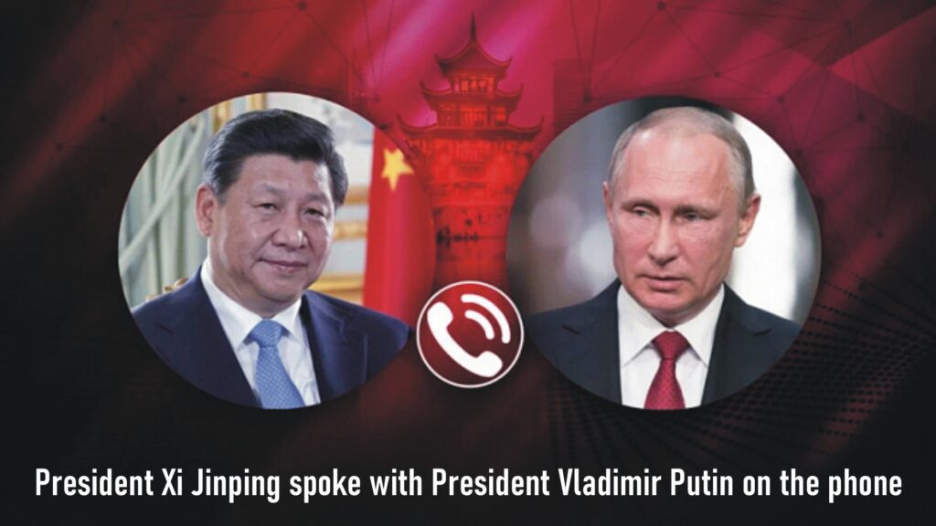 President Xi Jinping and President Vladimir Putin speaking via phone about the Middle East crisis, with a focus on China’s proposed four-point peace plan