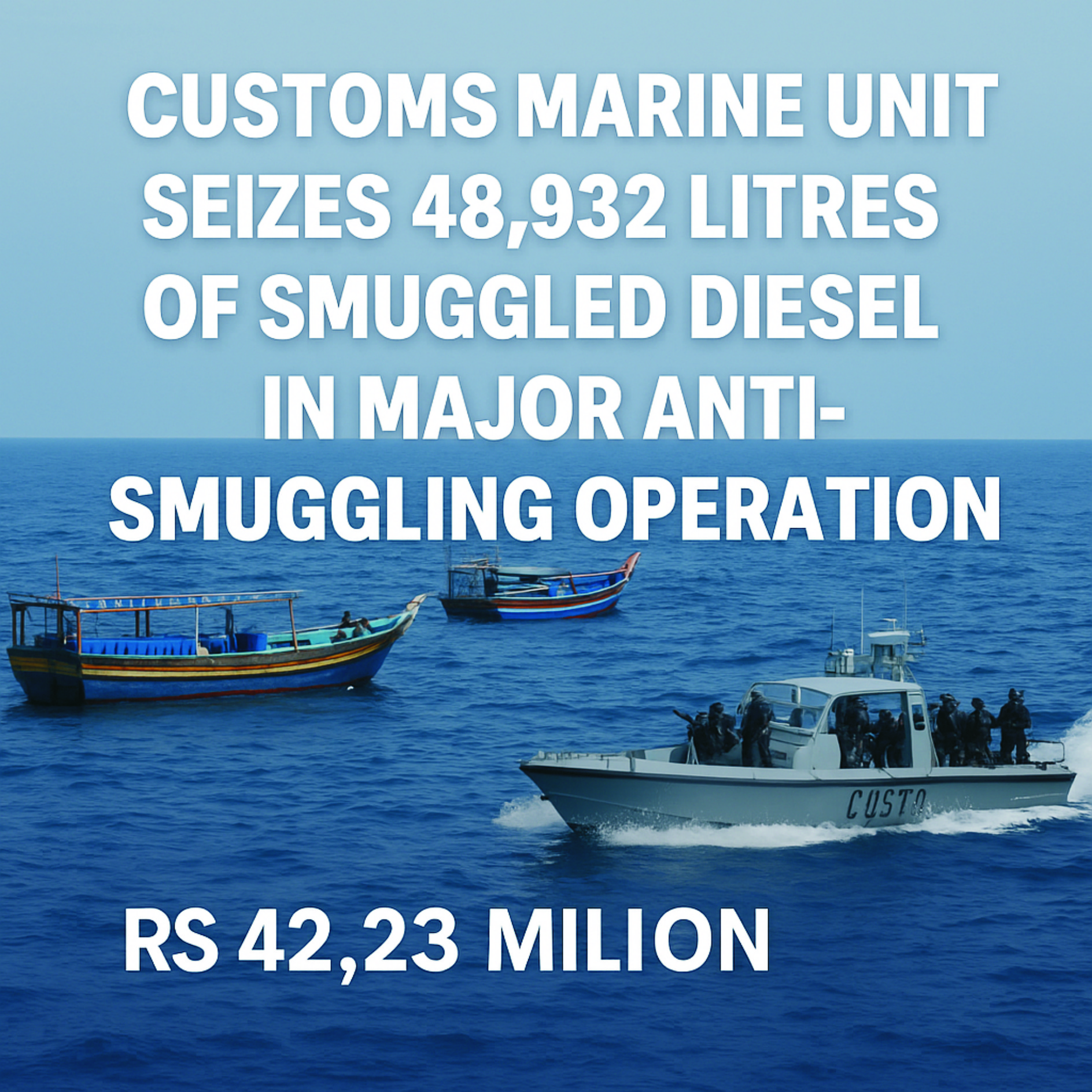 Pakistan Customs intercepts three launches near Hingol National Park, seizing 48,932 litres of smuggled diesel worth Rs42.23m. Latest Pakistan news and enforcement updates.