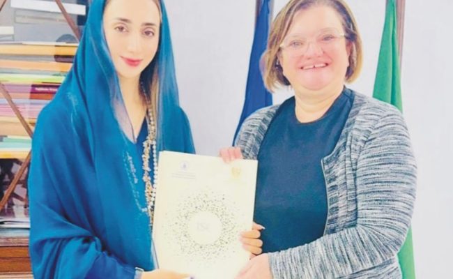 Advisor to Chairman Senate Meets Italian Ambassador to Pakistan