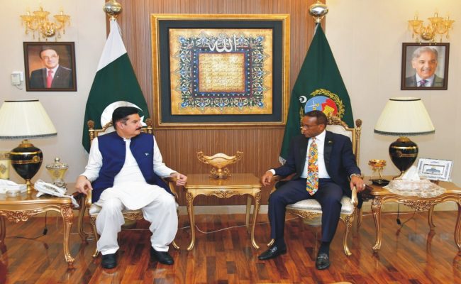 Governor Khyber Pakhtunkhwa Faisal Karim Kundi met Ethiopian Ambassador Dr. Jemal Beker Abdulla in Islamabad to discuss enhancing cooperation in trade, tourism, culture, and investment. Both sides agreed to strengthen bilateral ties for regional prosperity